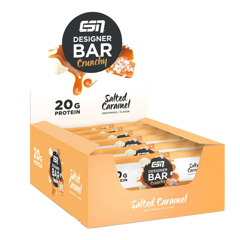 ESN Designer Bar Crunchy Box 12x60g Salted Caramel