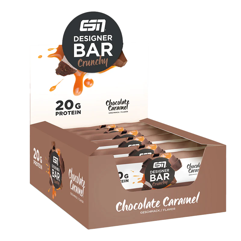 ESN Designer Bar Crunchy Box 12x60g Chocolate Caramel