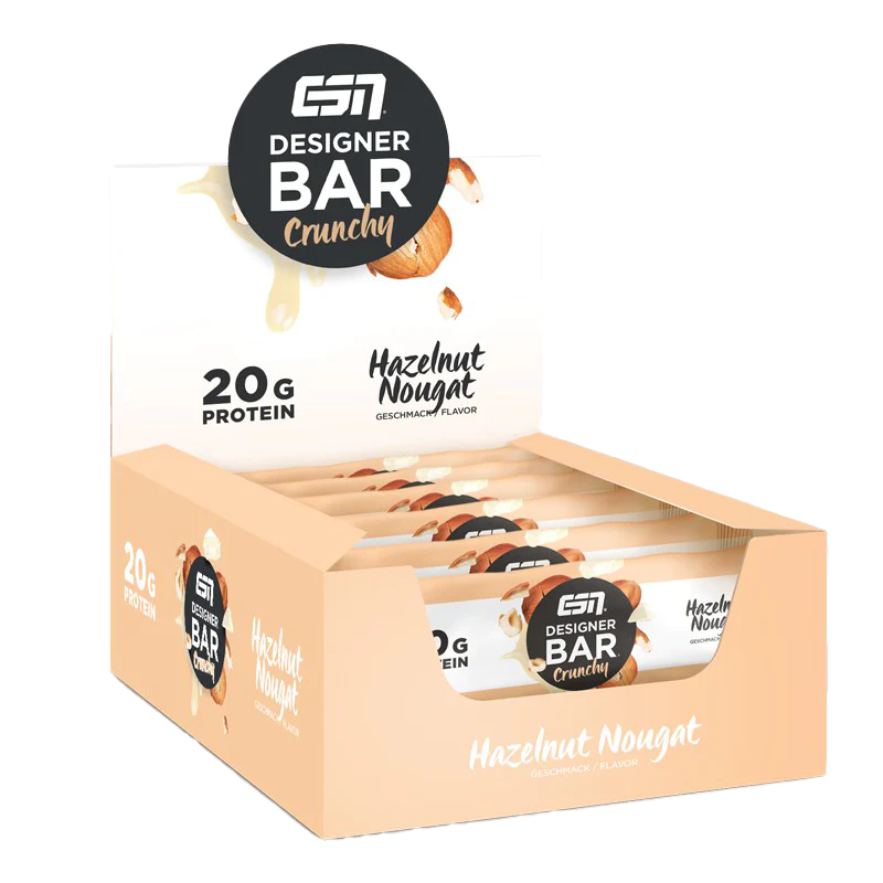 ESN Designer Bar Crunchy Box 12x60g Hazelnut Nougat