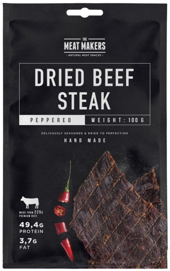 The Meat Makers Beef Jerky Steak 100g Peppered