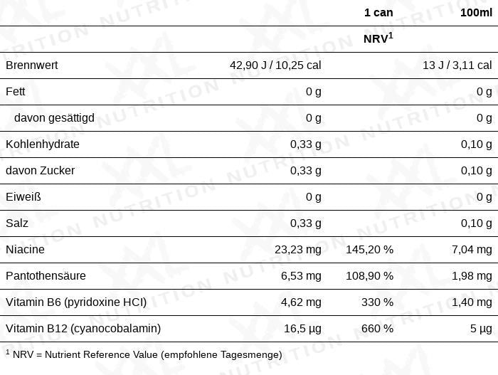 XXL Nutrition Energize! Sugar free Energie Drink 6er